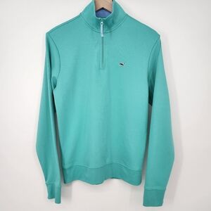 Vineyard Vines Mens 1/4 Zip Pullover Size XS Teal Mock Neck‎ Frat Boy Prep